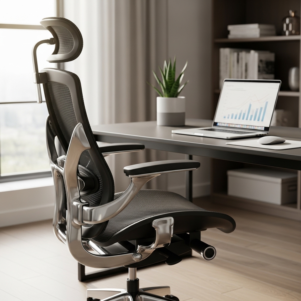 Ergonomic chair and adjustable monitor for comfort