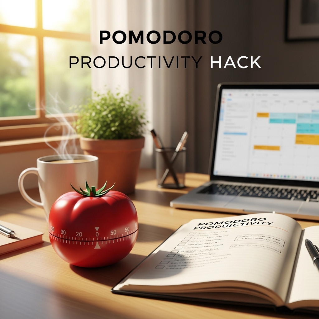 Person using Pomodoro timer for task batching